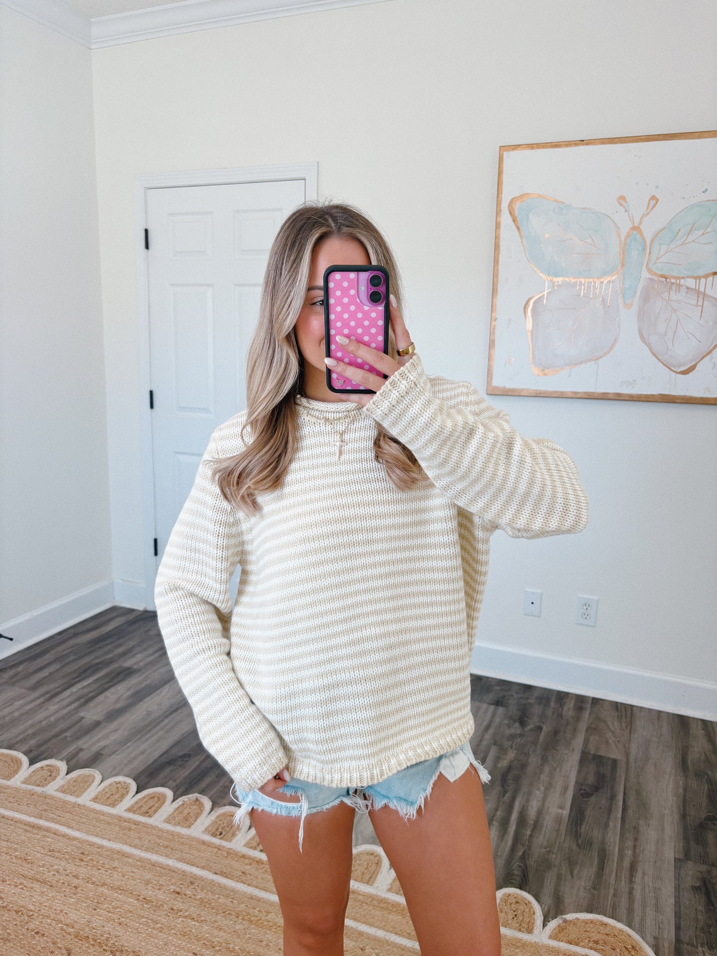 Oat Milk Striped Sweater