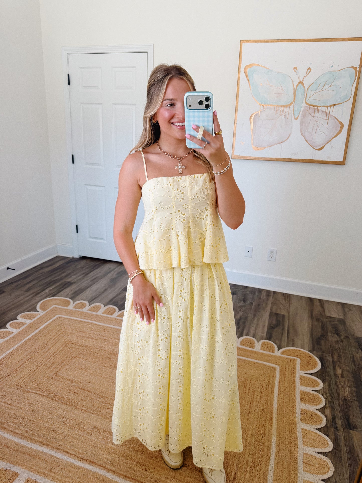 Laila Eyelet Skirt Set