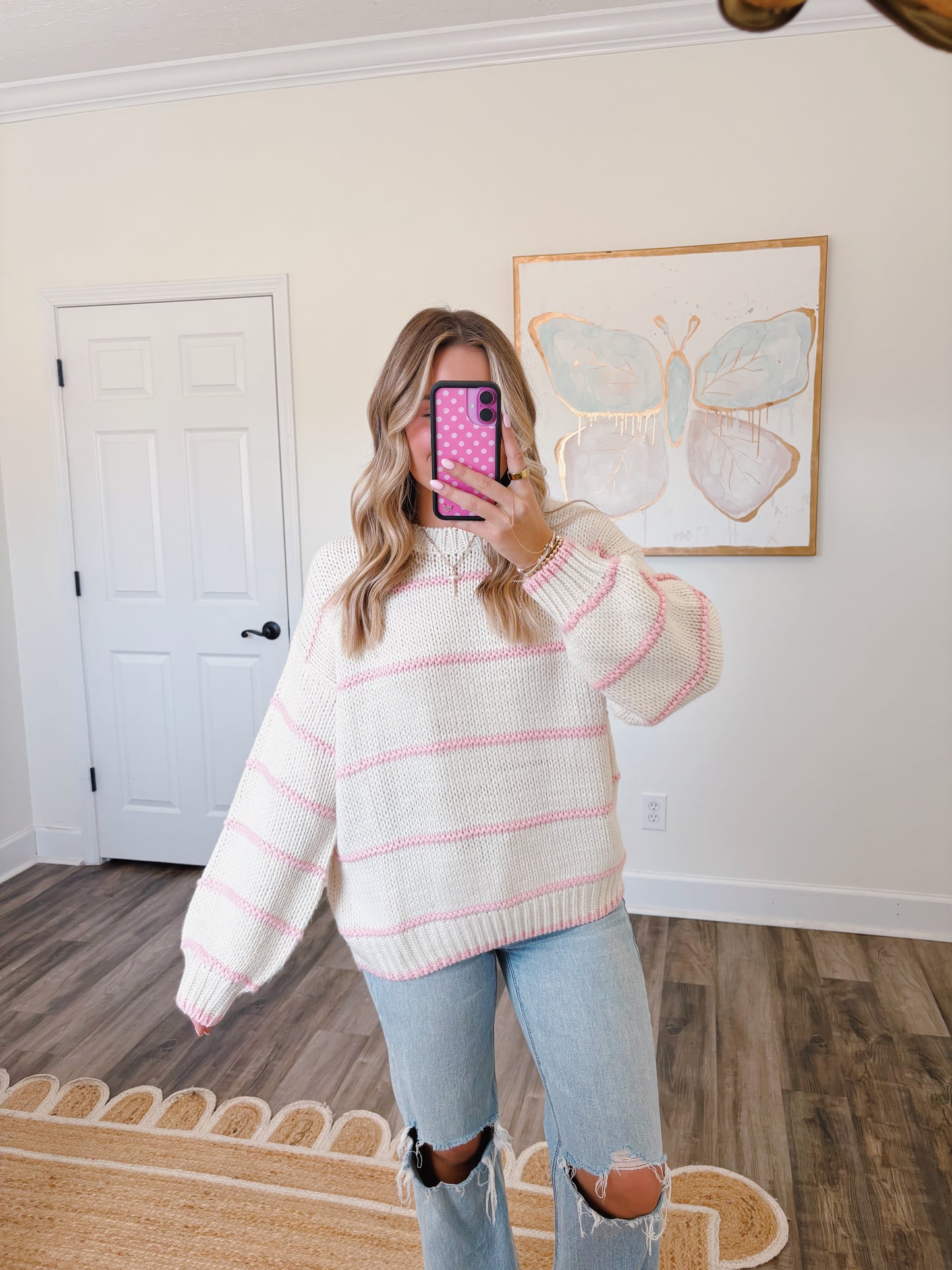 Pinky Promise Striped Sweater