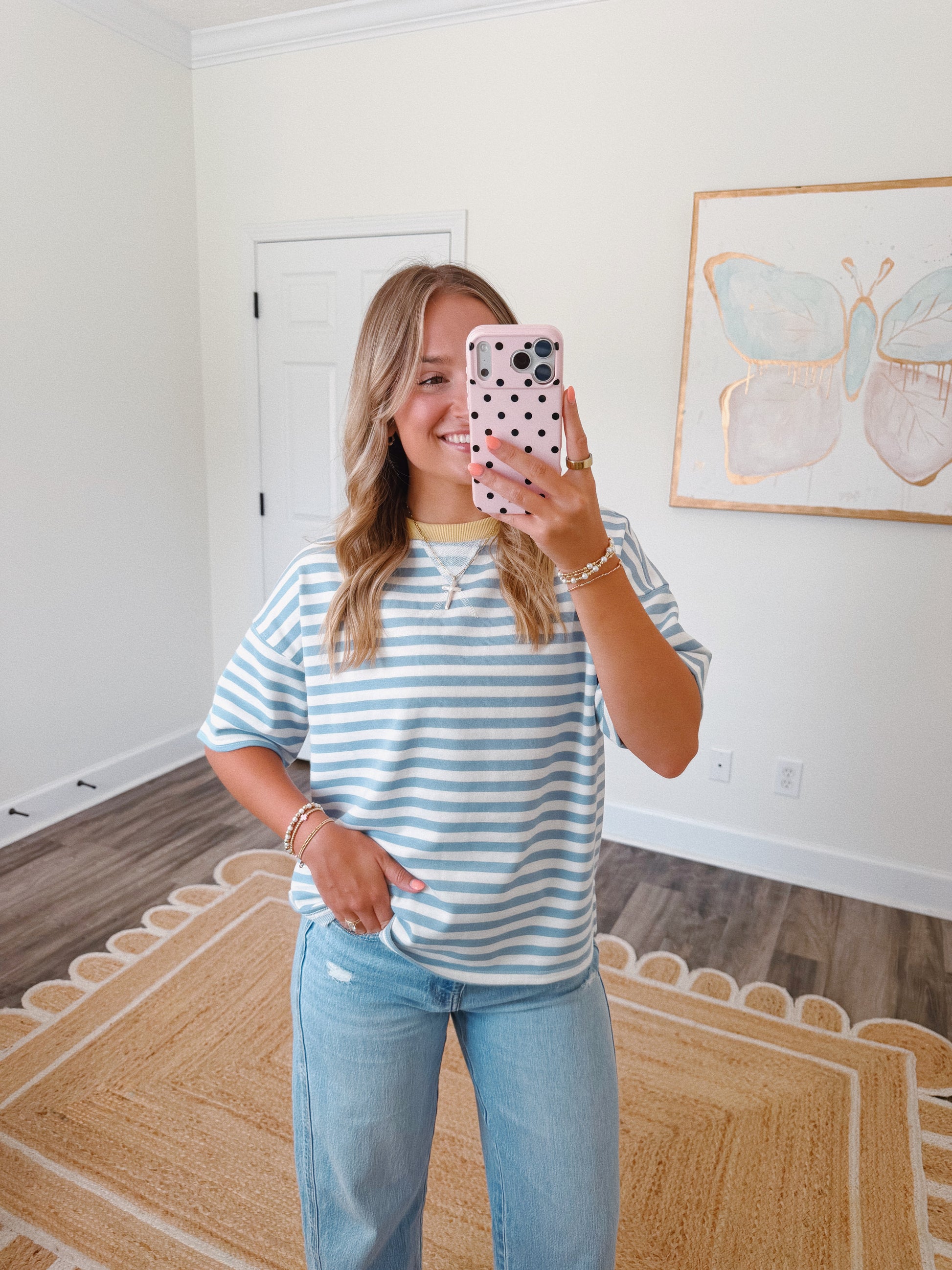 Everyday Stripe Tee in Blue