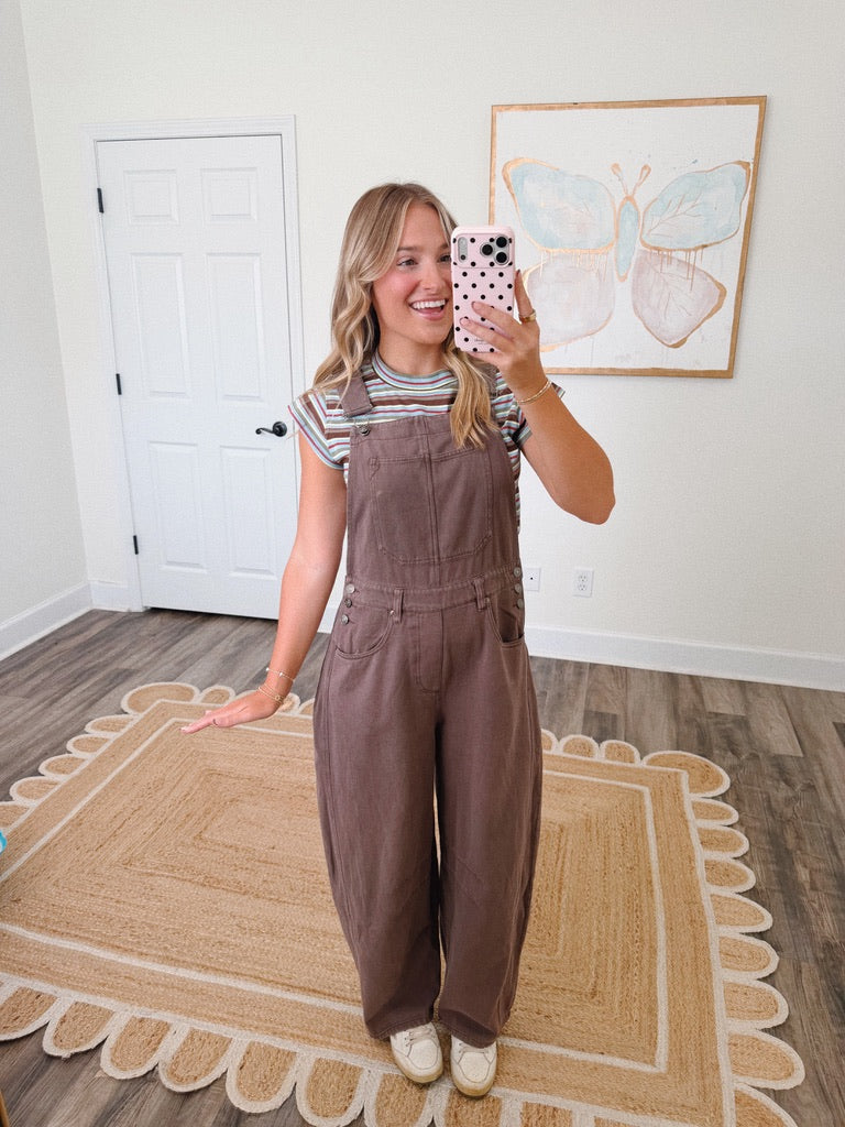 Cocoa Wide Leg Overalls