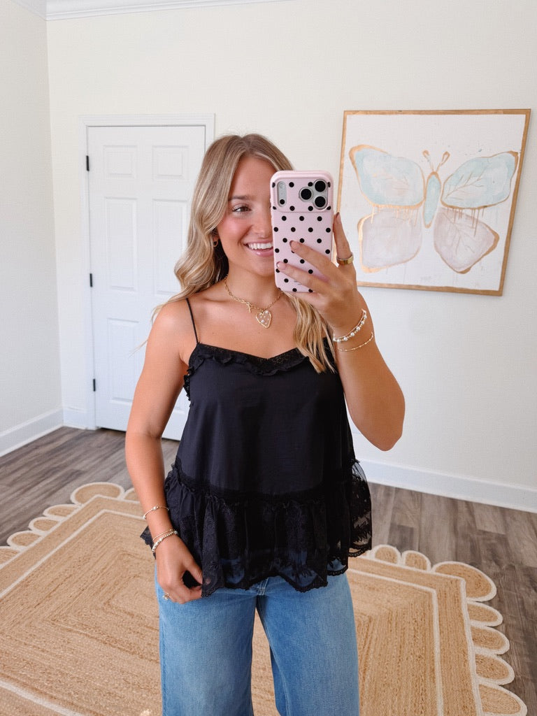 Ellie Lace Top - Black