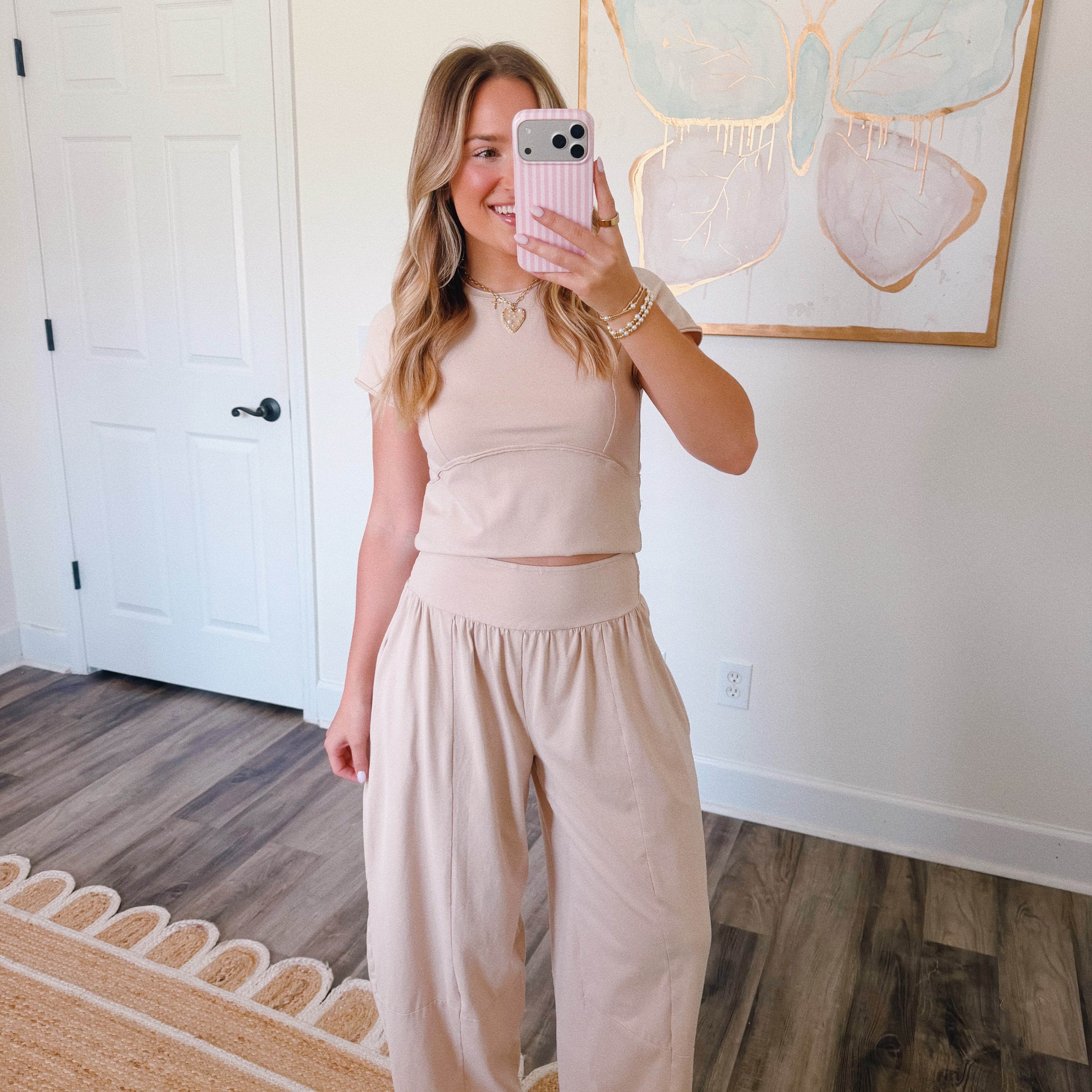 Oatmeal Wide Leg Pants Set