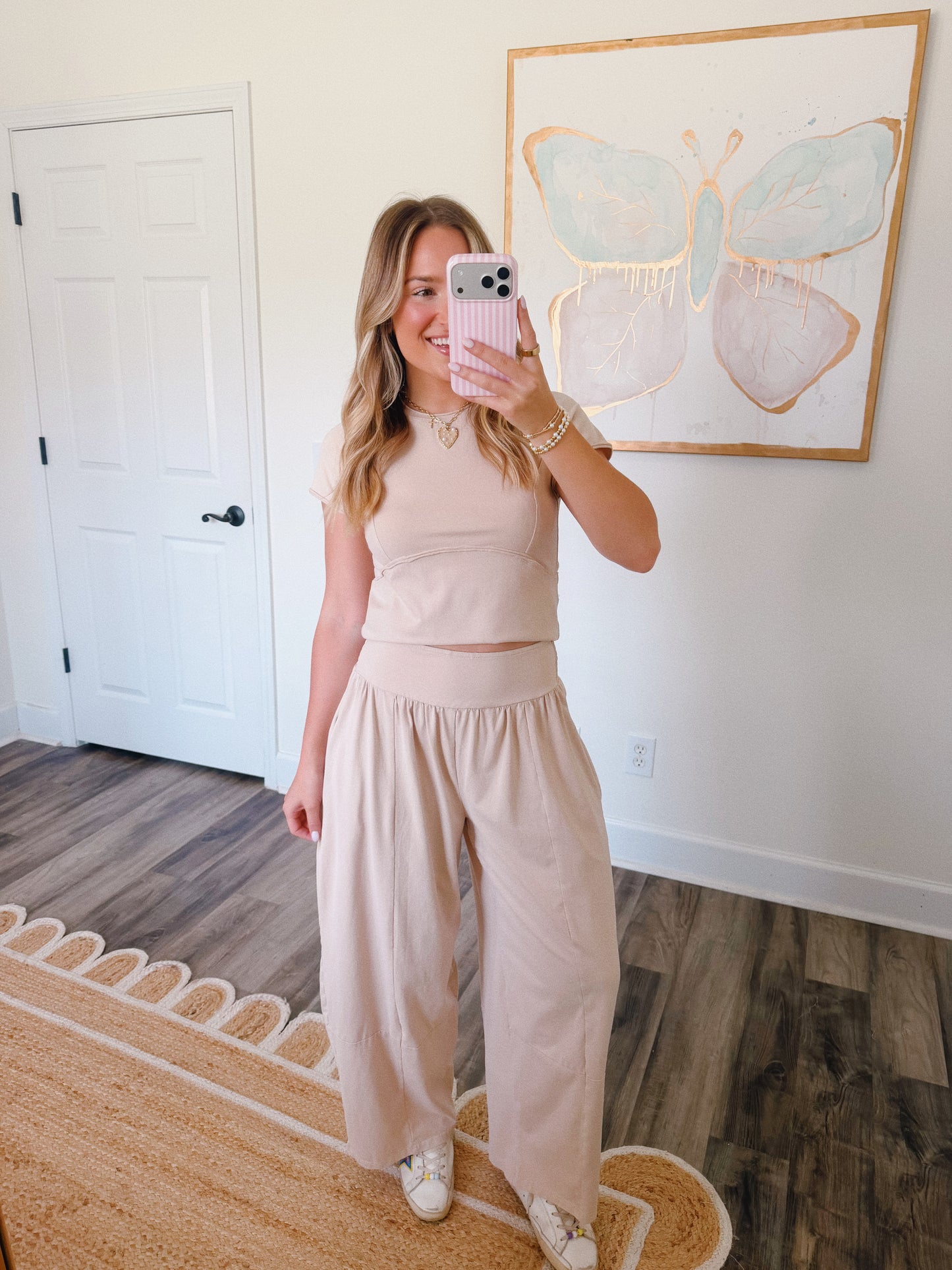 Oatmeal Wide Leg Pants Set