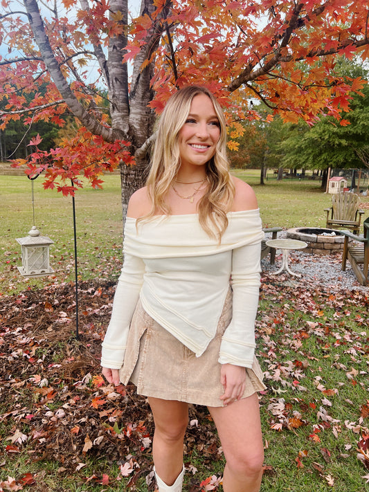 Off The Shoulder Cream Top