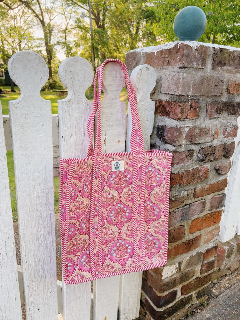 Pink Dreams Quilted Tote Bag