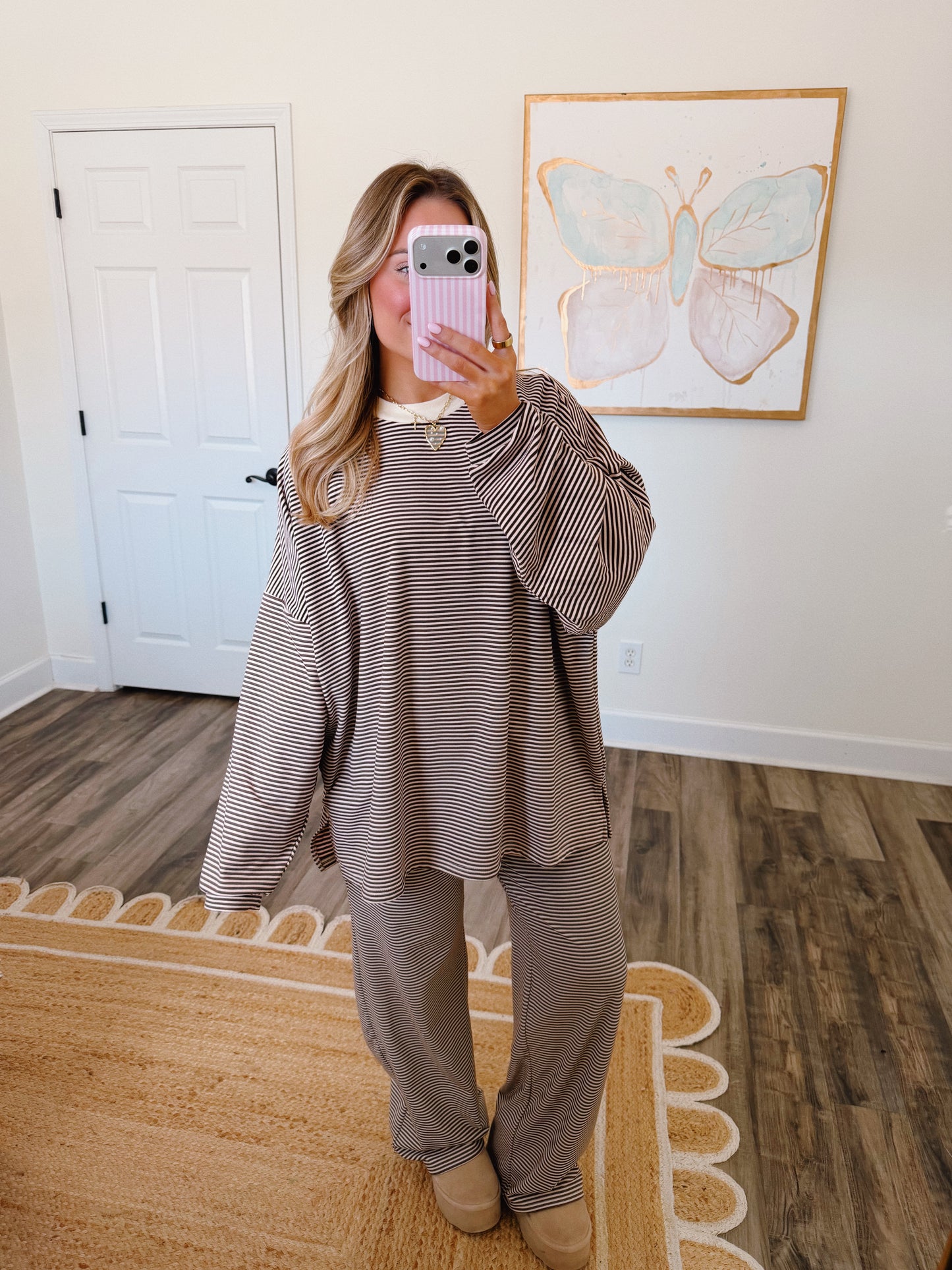 Dani Striped Top Brown