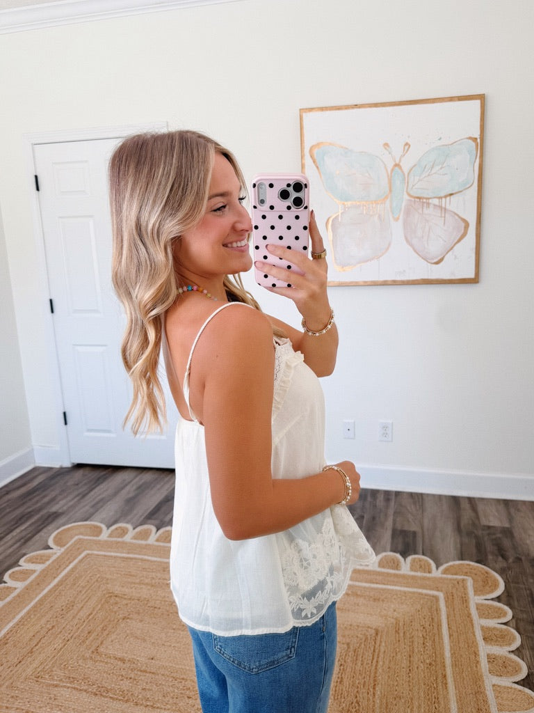 Ellie Lace Top - White