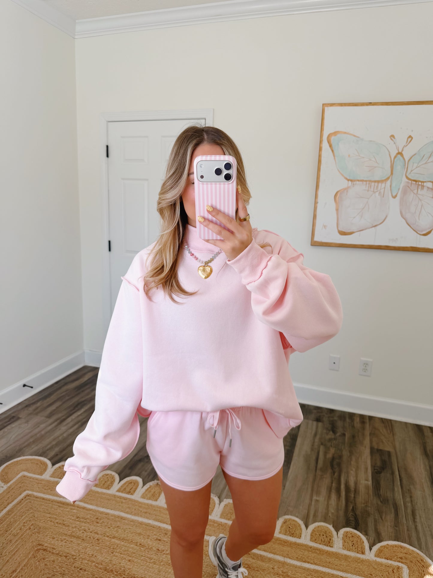 Ballet Pink Oversized Mockneck