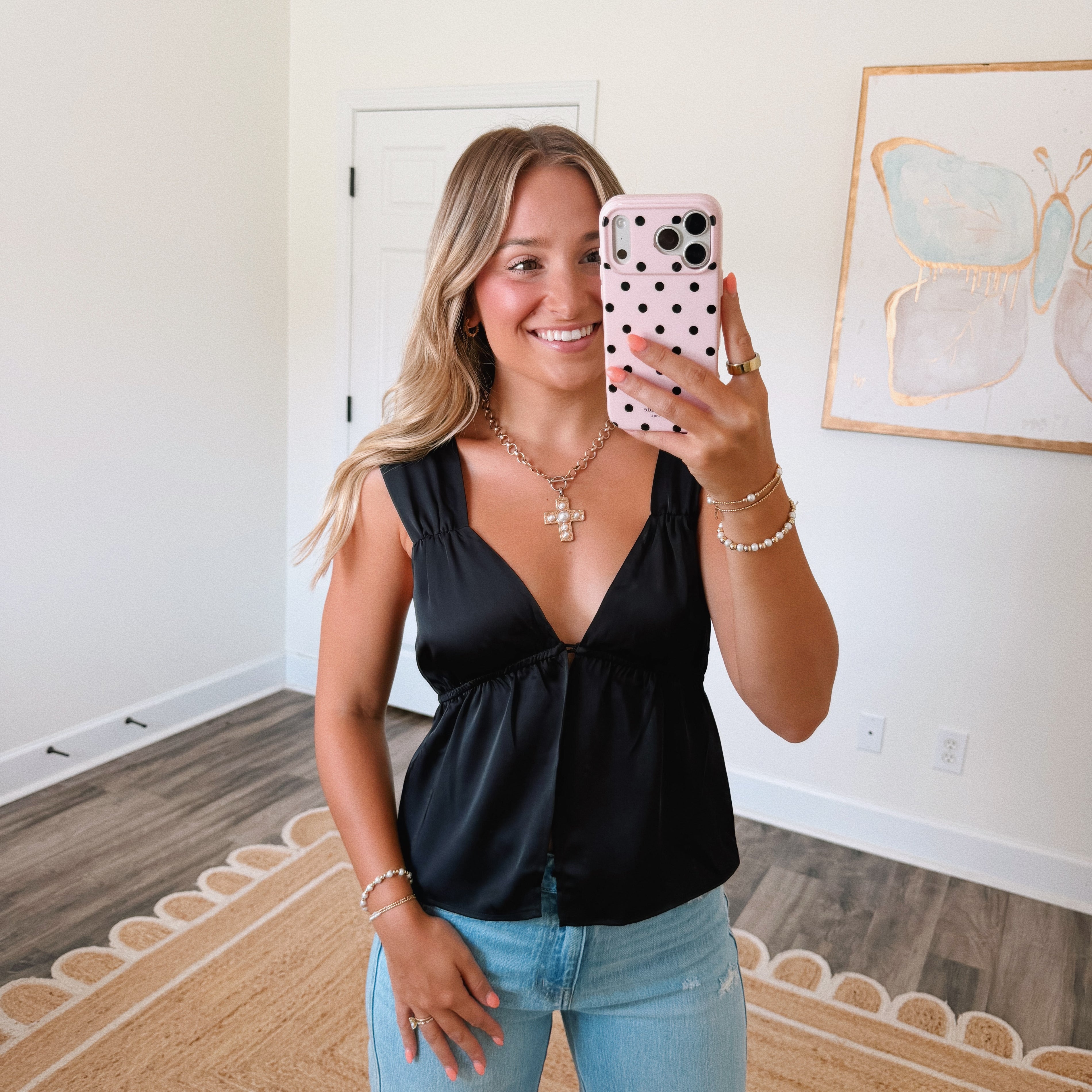 On The Town Satin Top