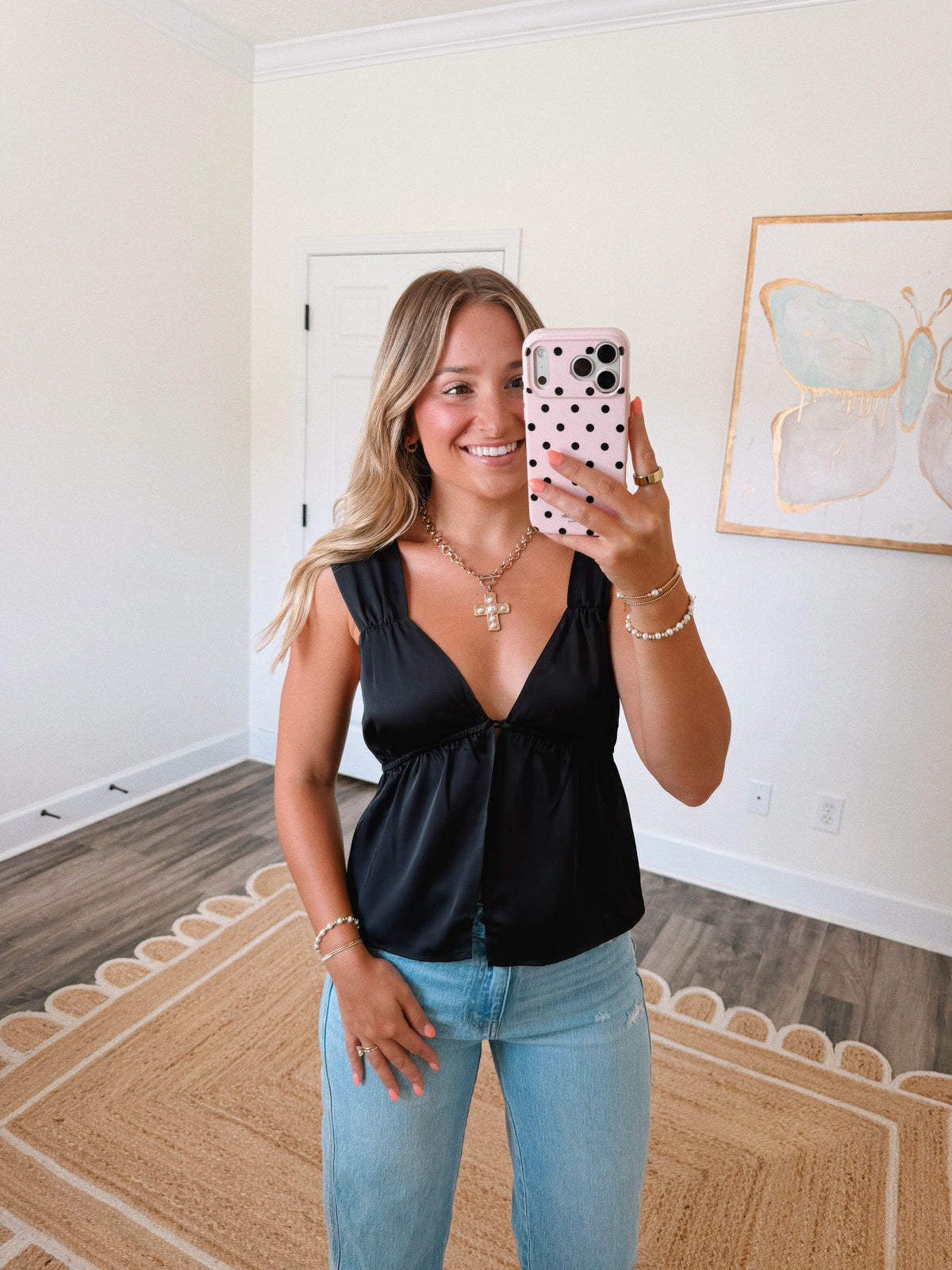 On The Town Satin Top