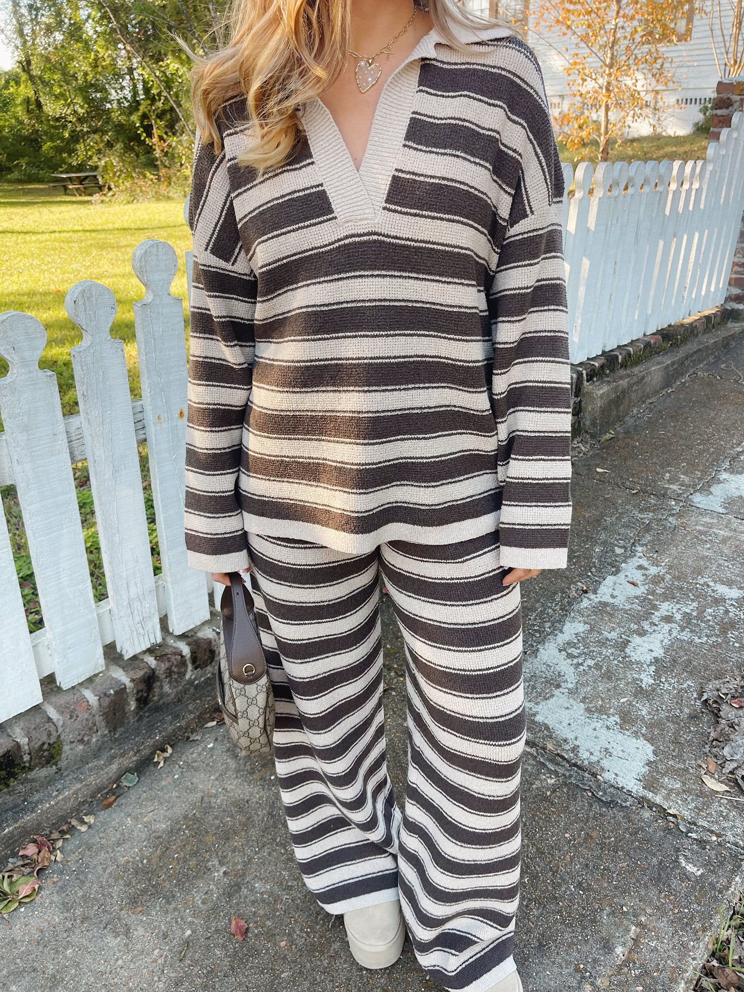 Morning Knit Striped Set