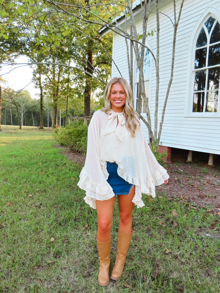 Vivienne Ruffled Blouse - Cream