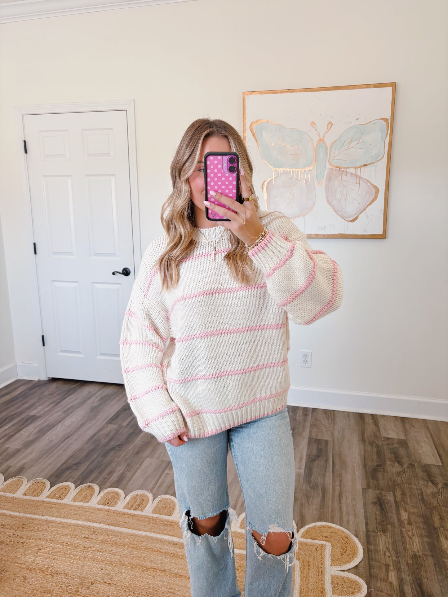 Pinky Promise Striped Sweater