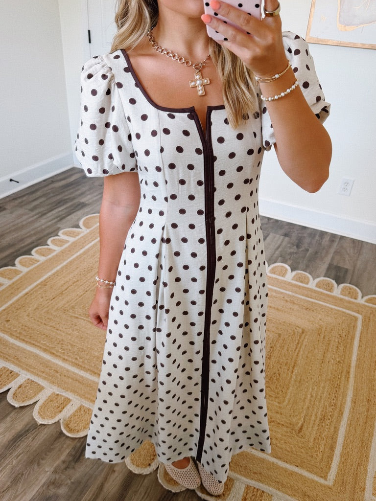 Cocoa Dots Midi Dress