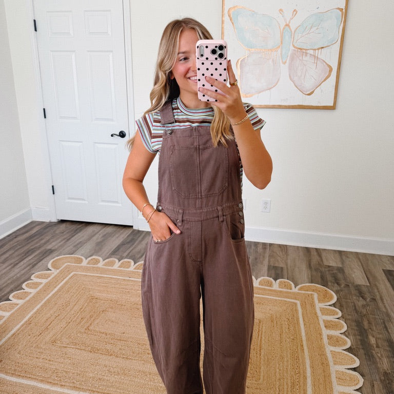 Cocoa Wide Leg Overalls