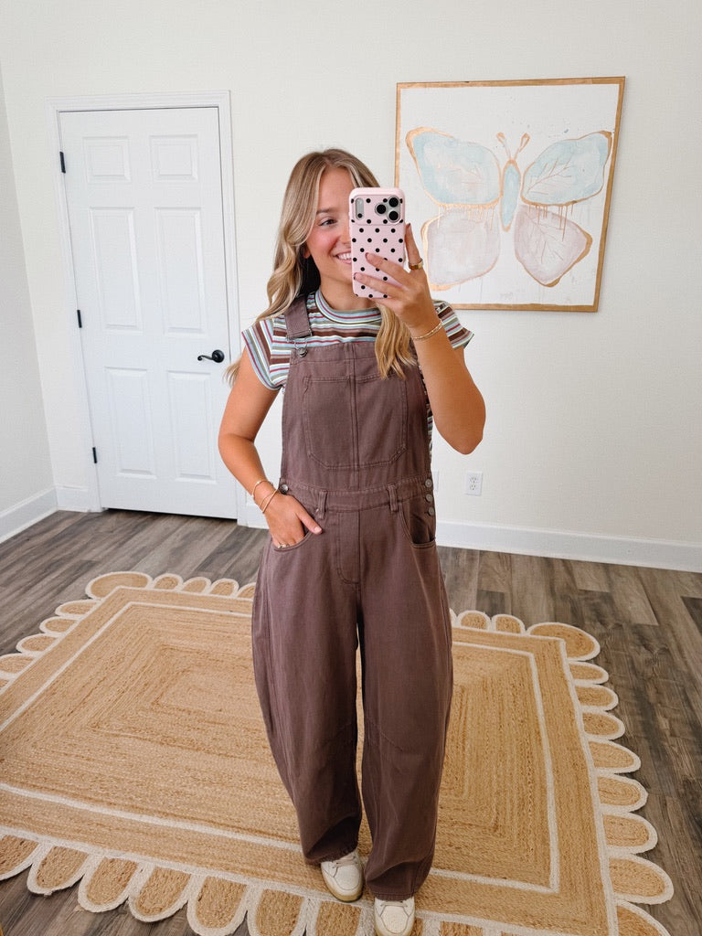 Cocoa Wide Leg Overalls