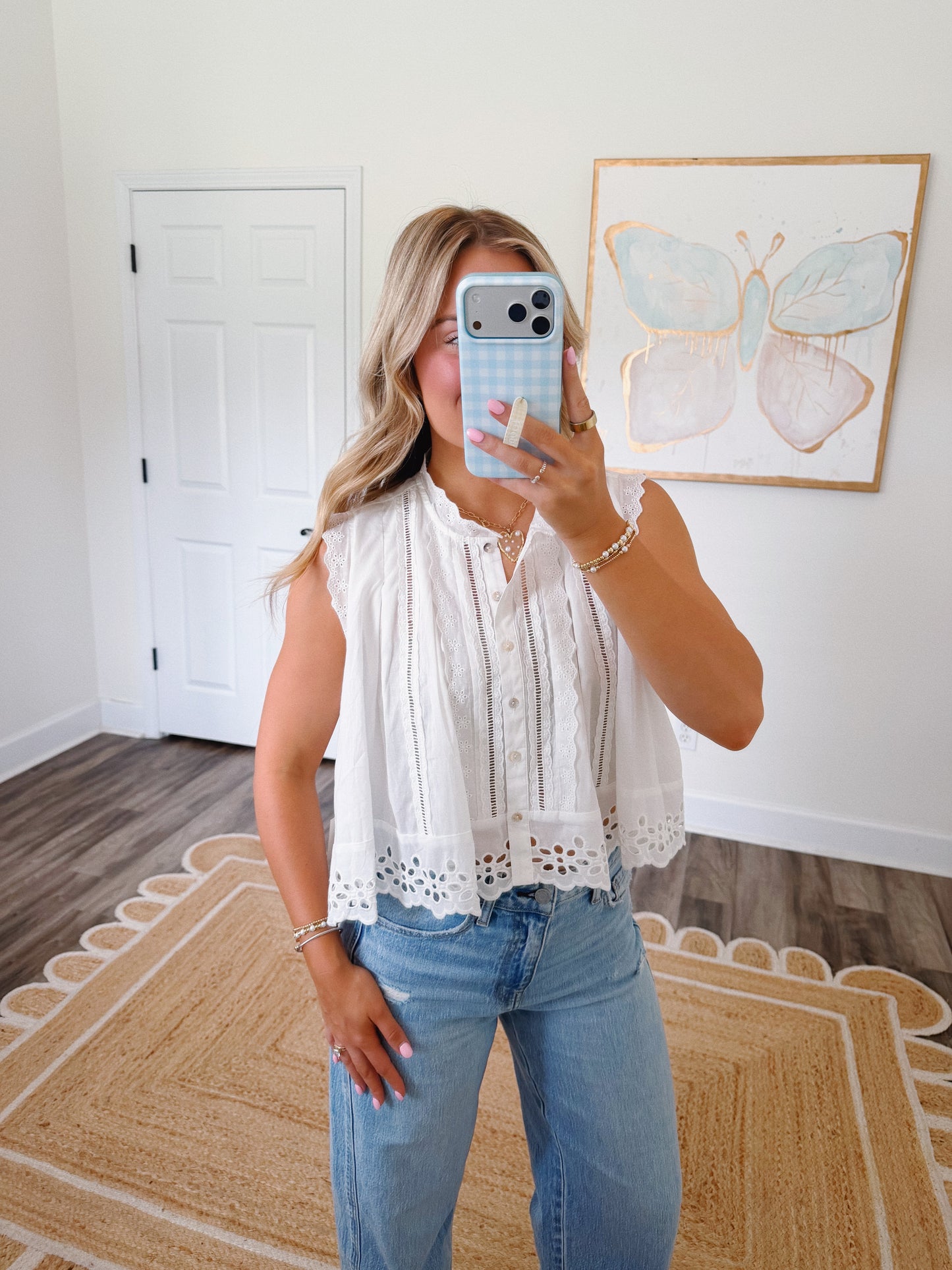 Angie Eyelet Blouse