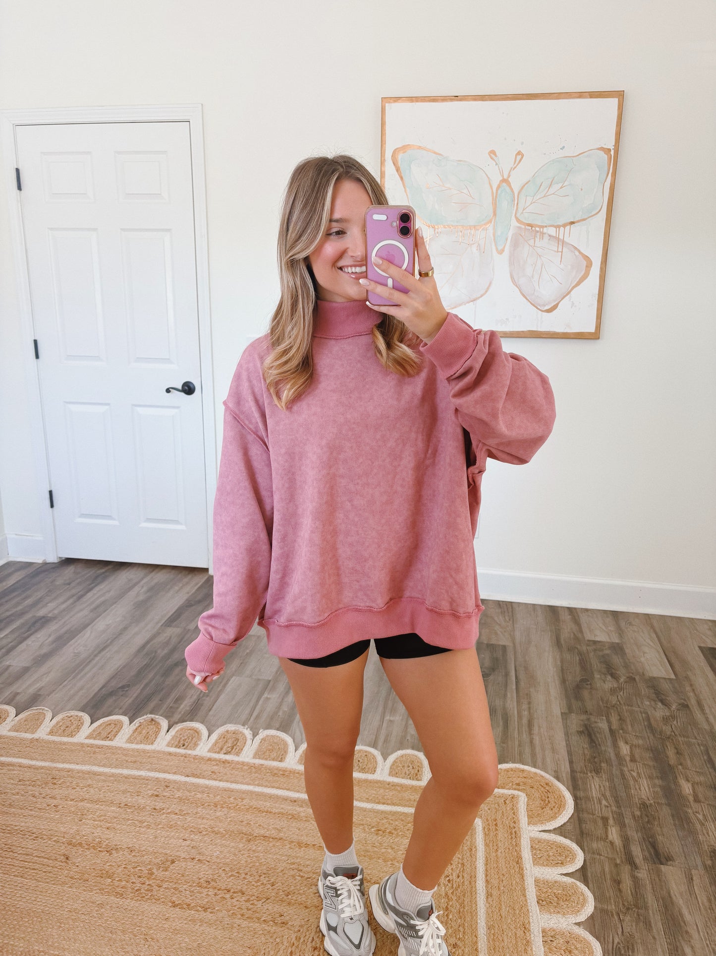 Oversized Mauve Mockneck