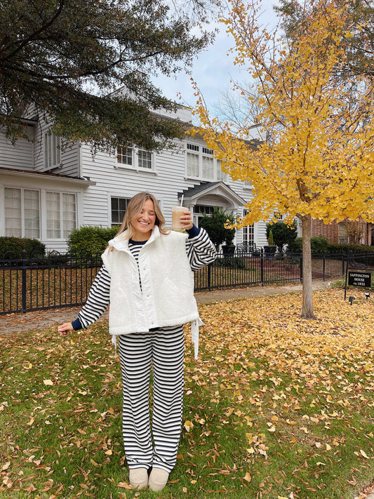Cream Oversized Sherpa Vest