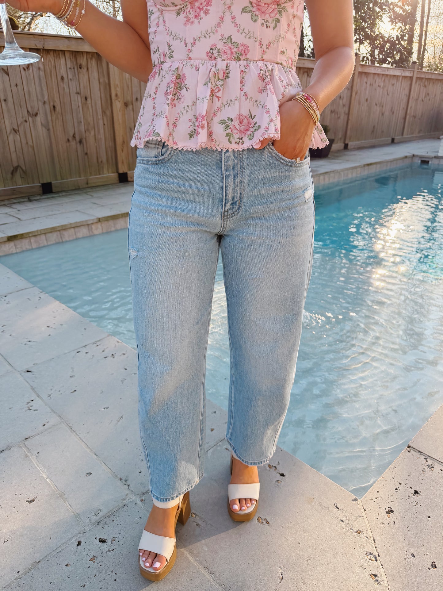 Katie High Rise Barrel Jean