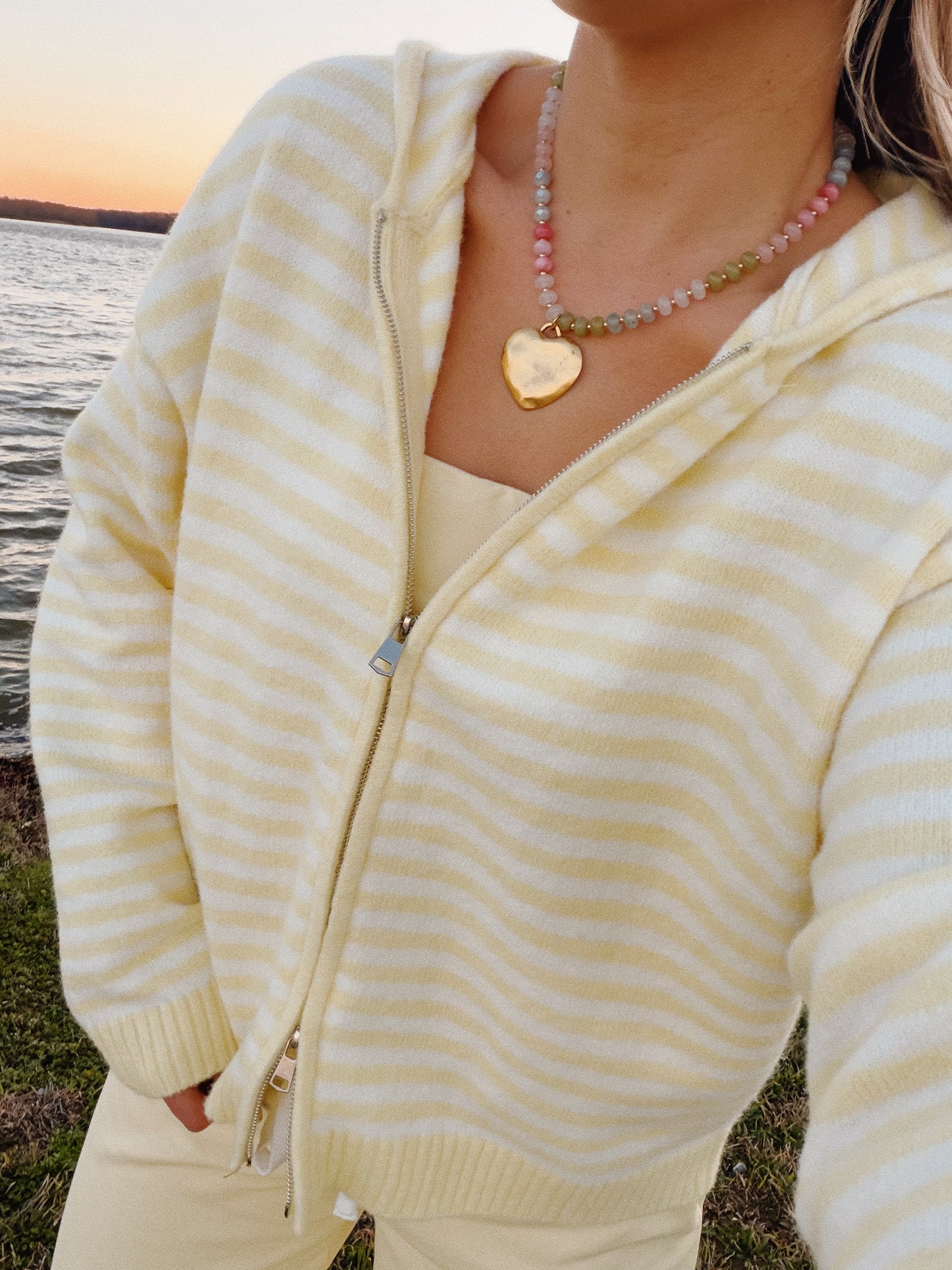 Cooper Zip Up Hoodie Butter Yellow