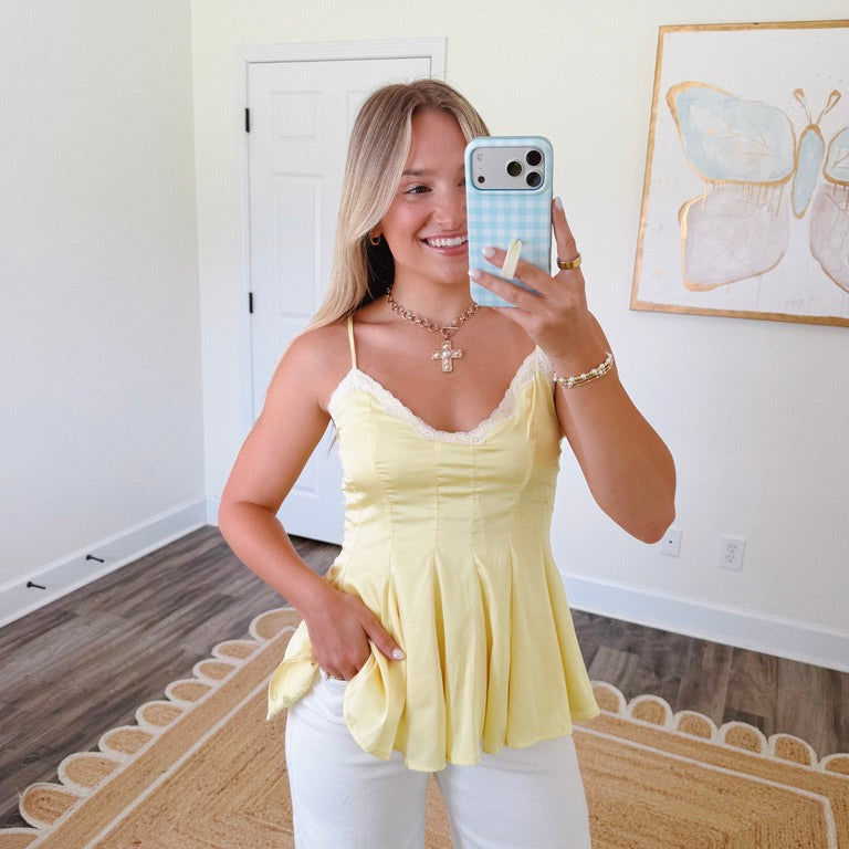 Lemons and Lace Pleated Top