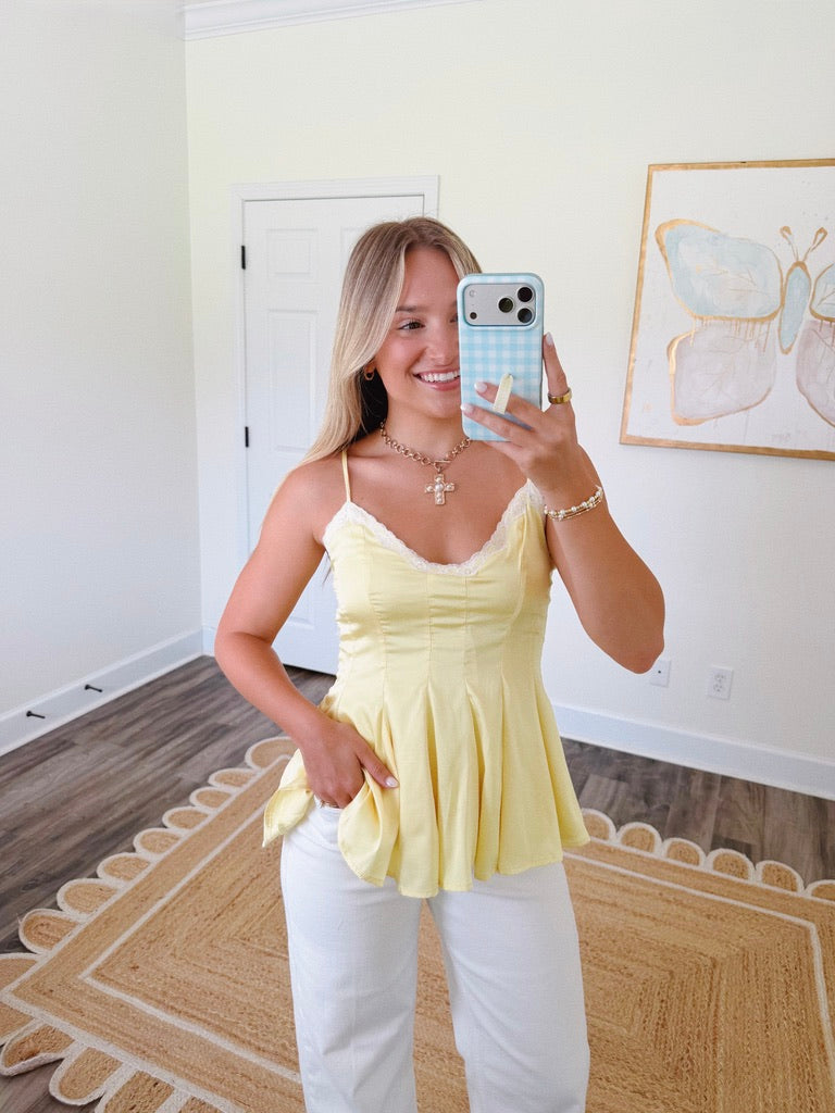 Lemons and Lace Pleated Top