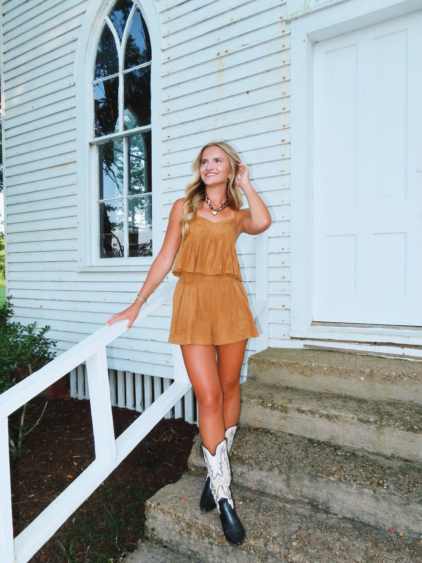 Suede Skort Set