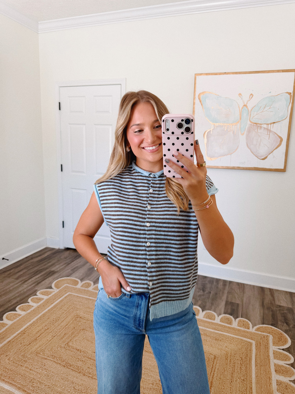 Blue Piper Striped Cardigan