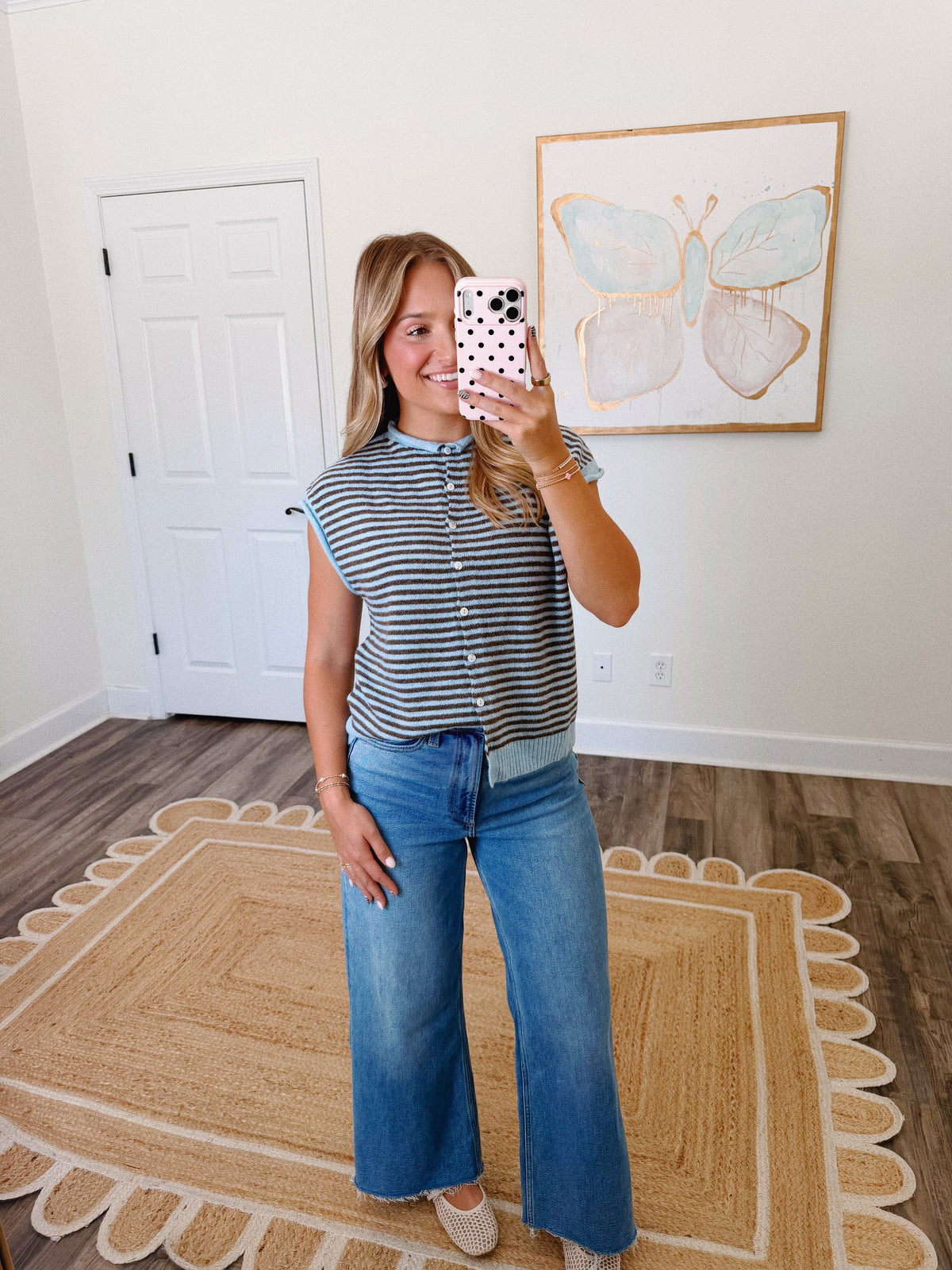 Blue Piper Striped Cardigan