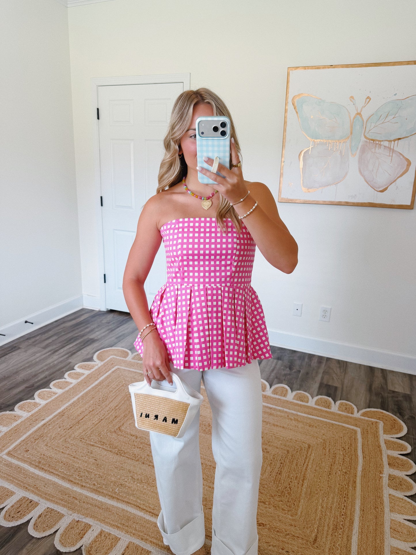 Pink Gingham Top