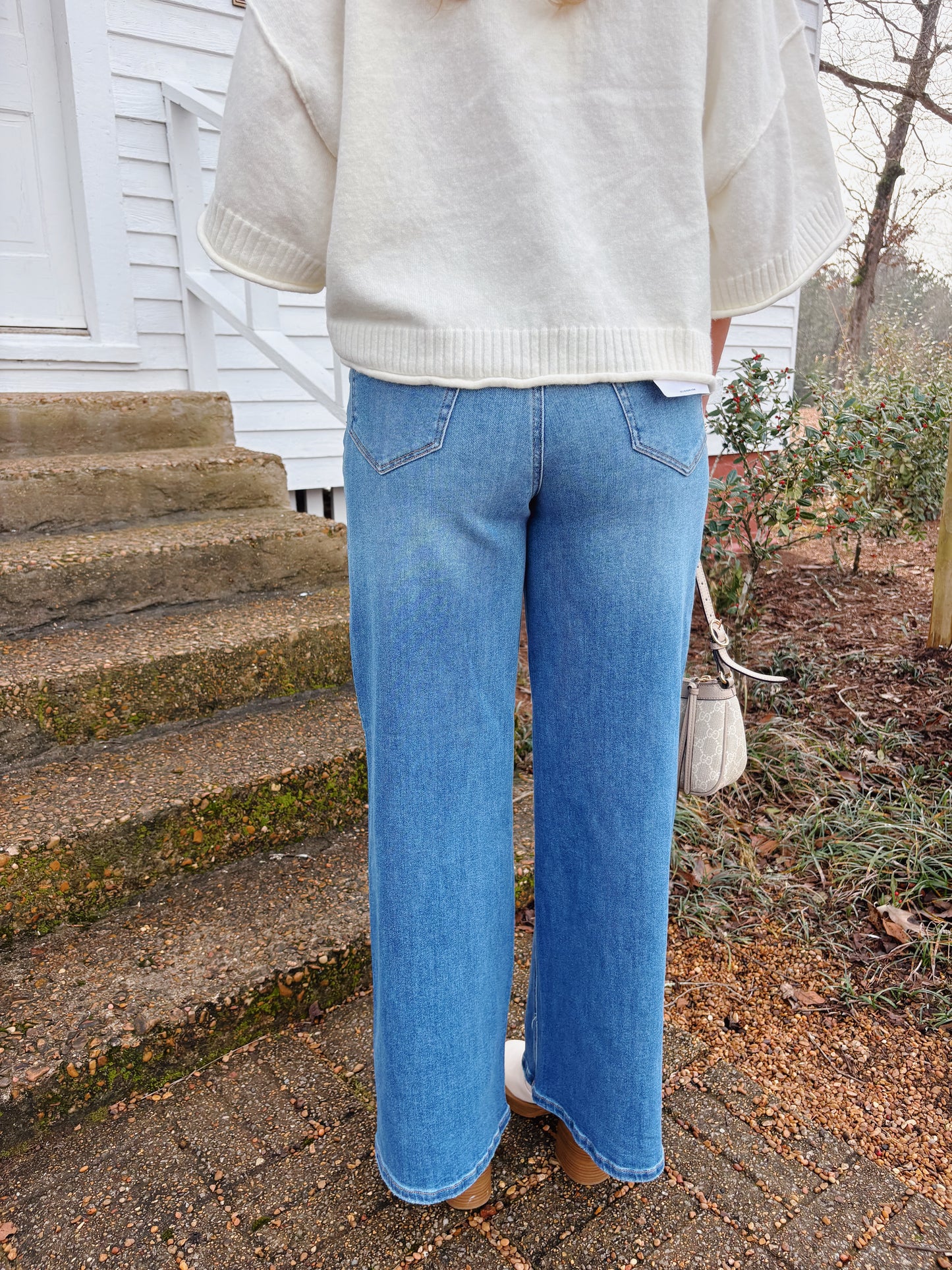 High Rise Studded Jeans