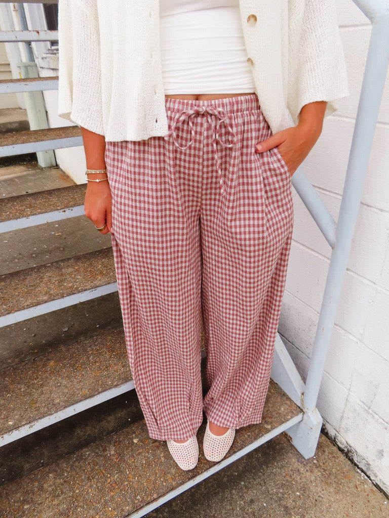 Gingham Track Pants