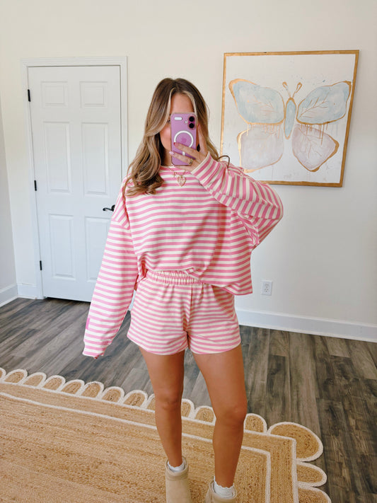 Strawberry Milkshake Striped Set