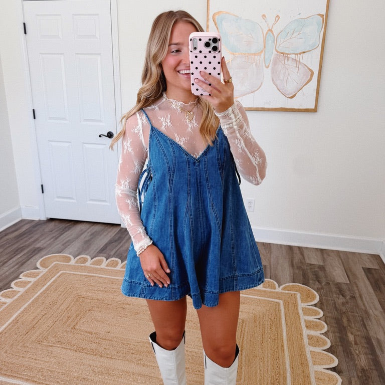 Take It Easy Denim Romper
