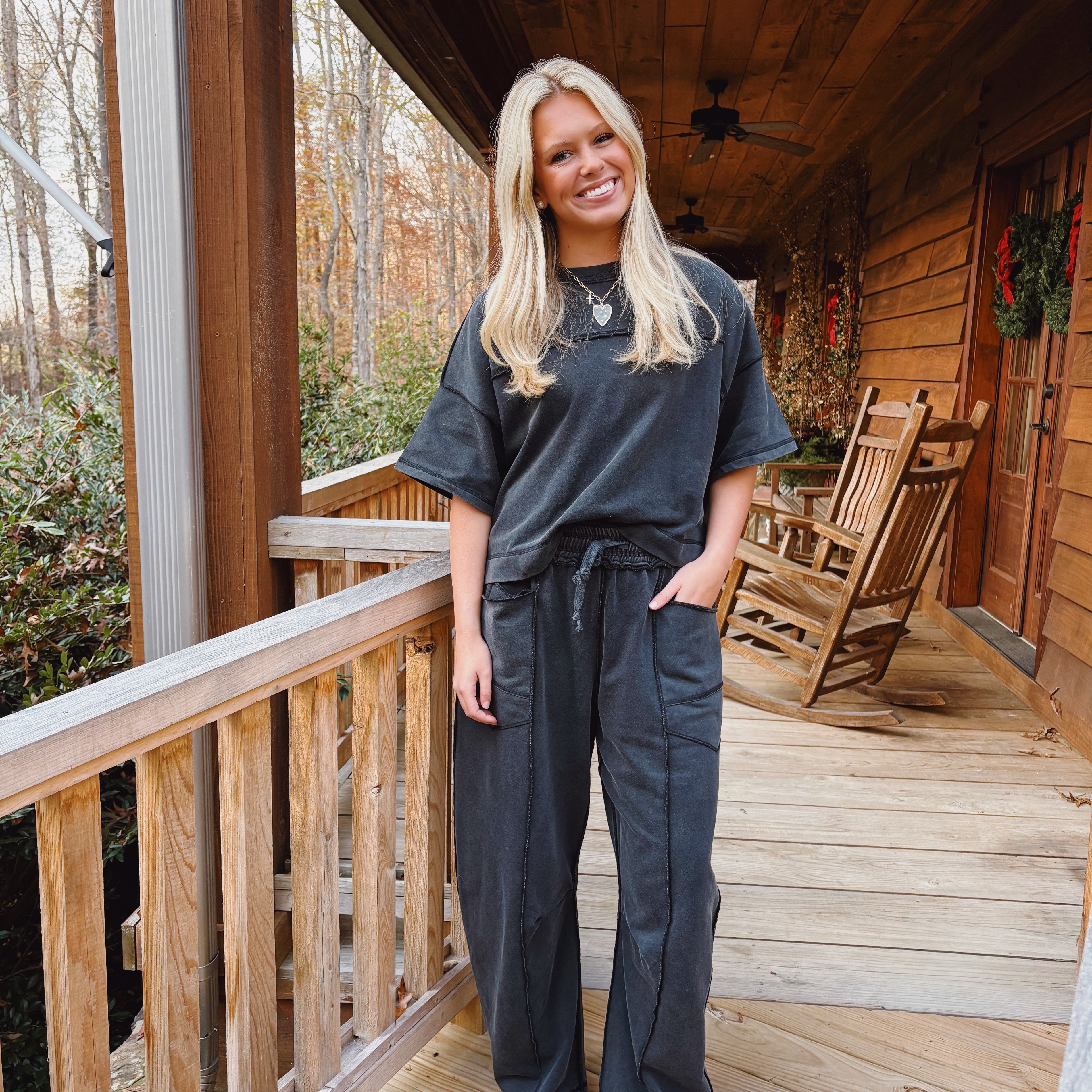 Charcoal Barrel Pants Set