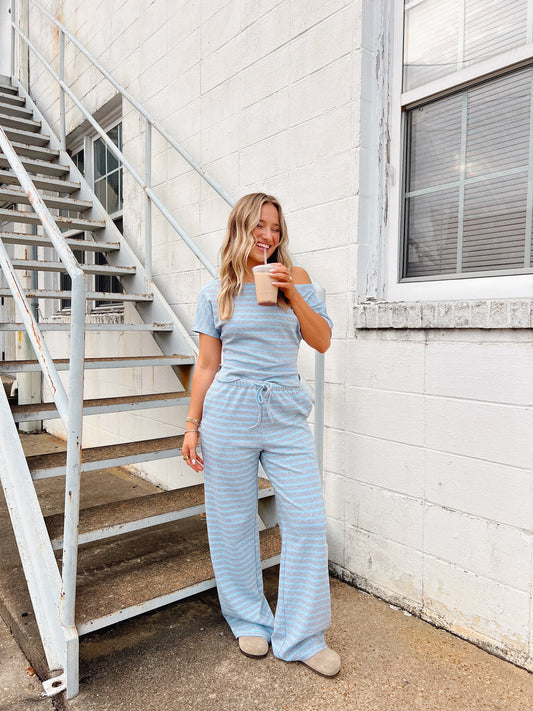 Cloudy Day Striped Set