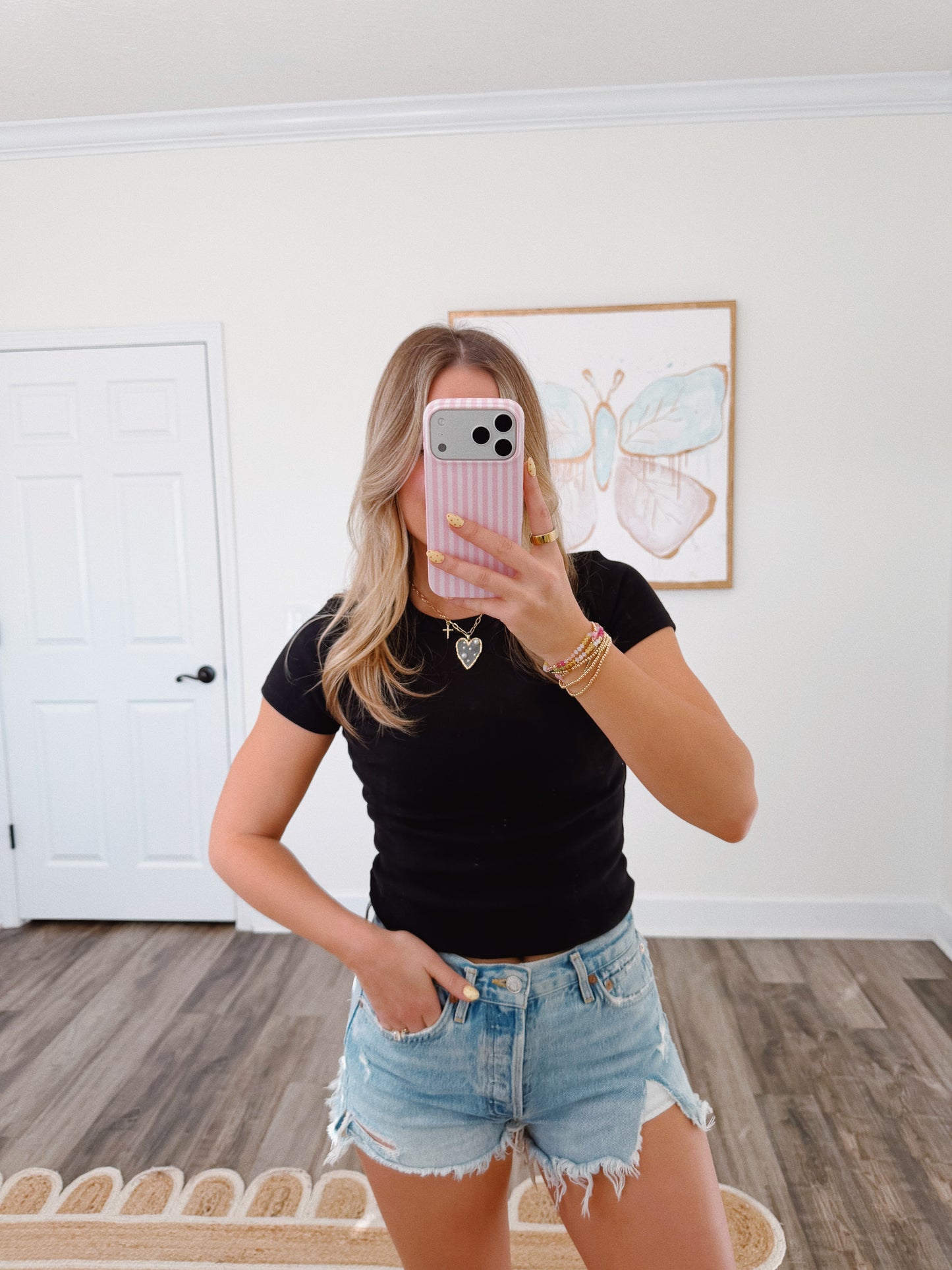 Black Ribbed Baby Tee