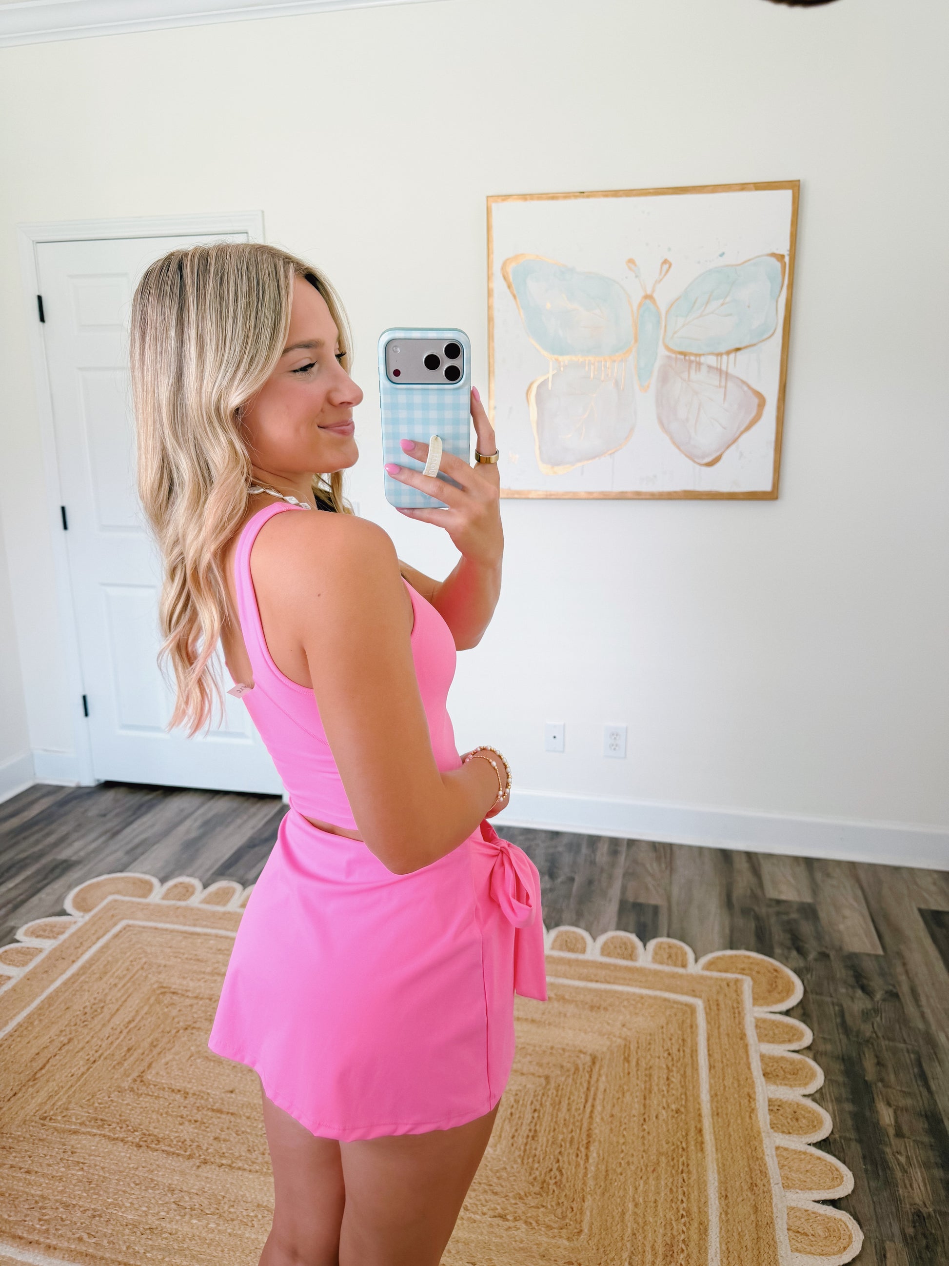 Hot Pink Wrap Skort Set