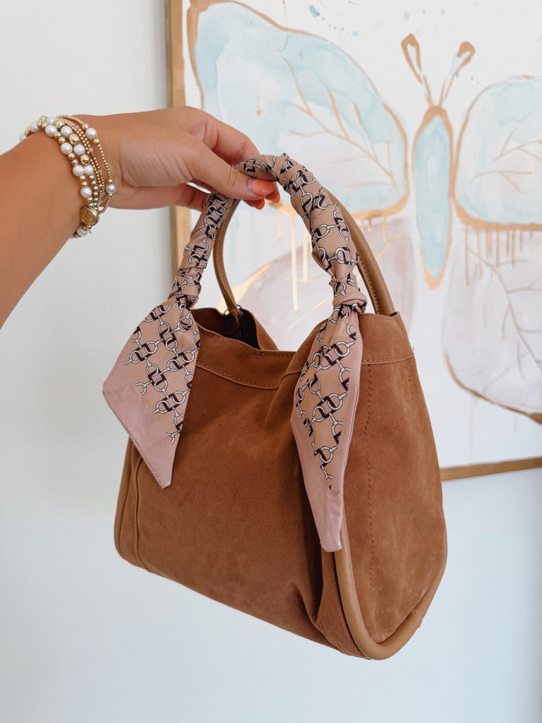 Gianna Suede Bag - Tan