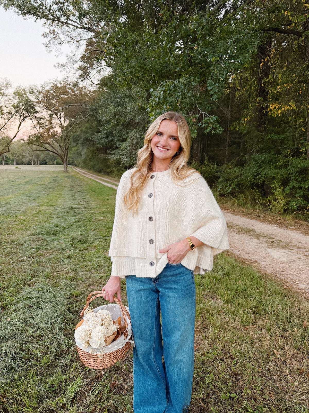 Blair Cape Cardigan - Ivory