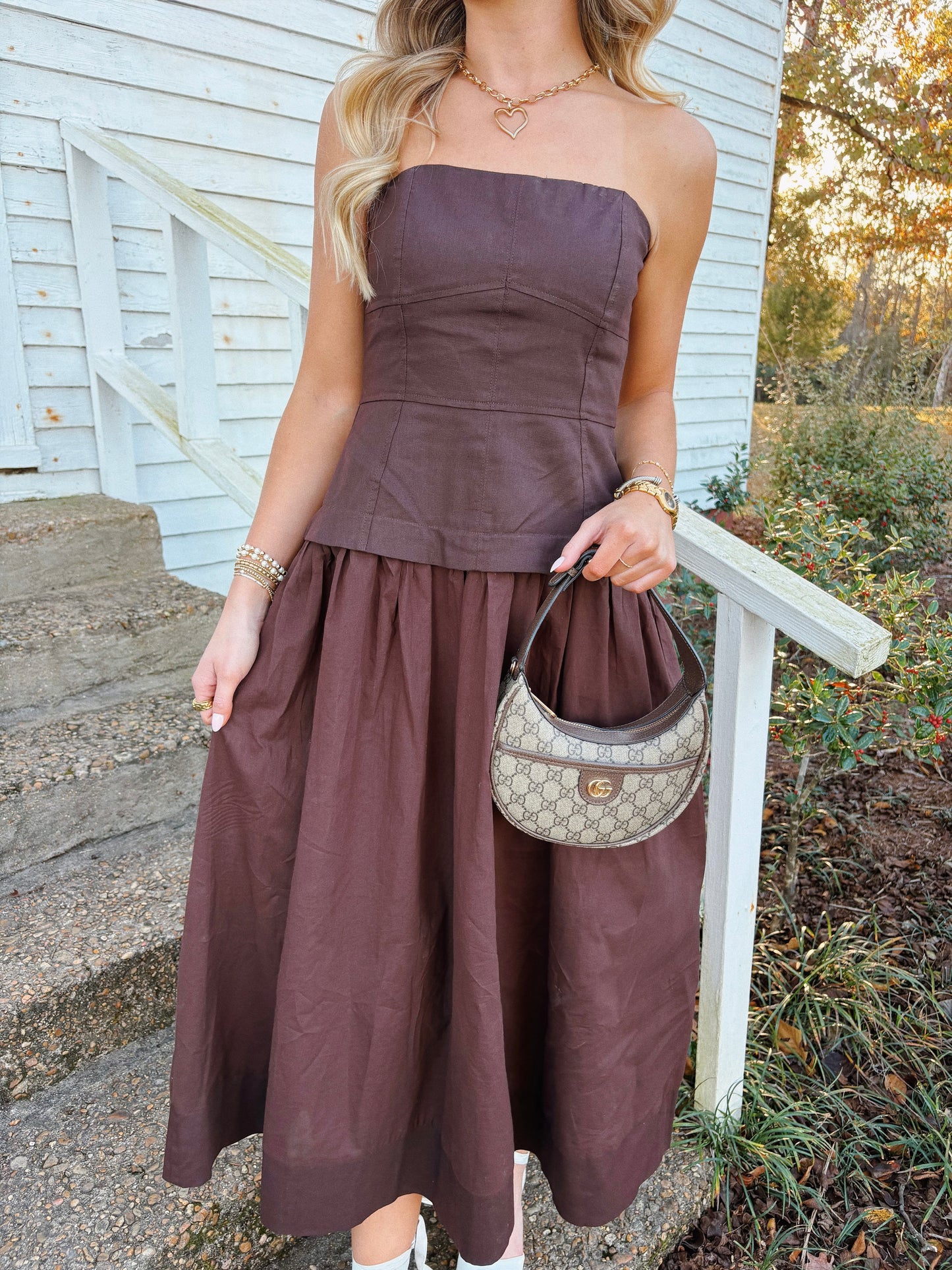 Micah Midi Dress in Chocolate
