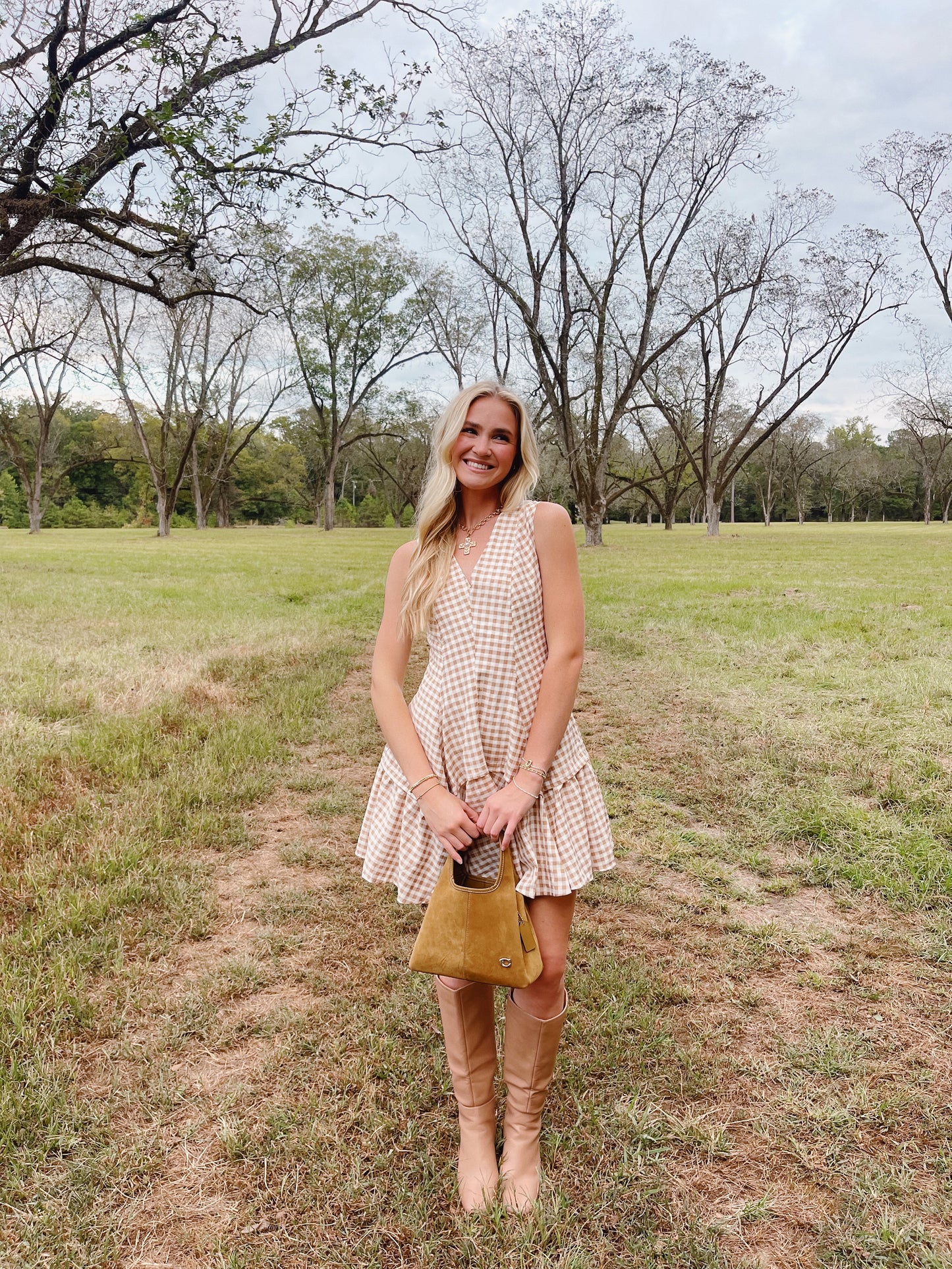 Gingham Flare Mini Dress