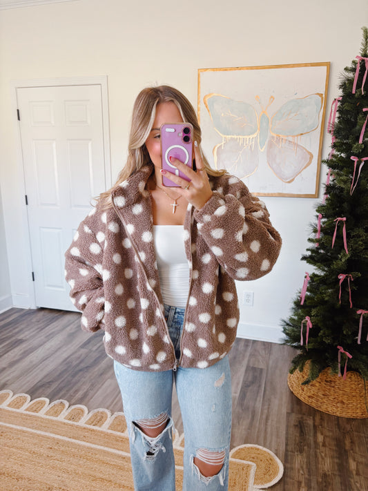 Polka Dot Sherpa Jacket