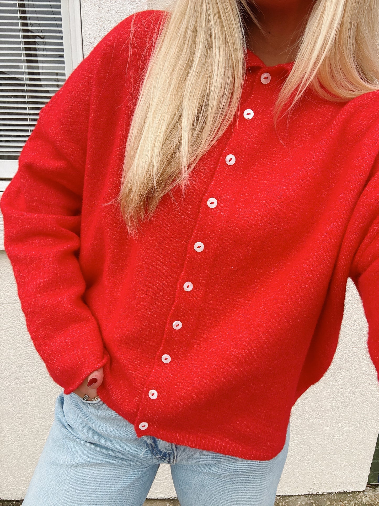 Piper Cardigan Red