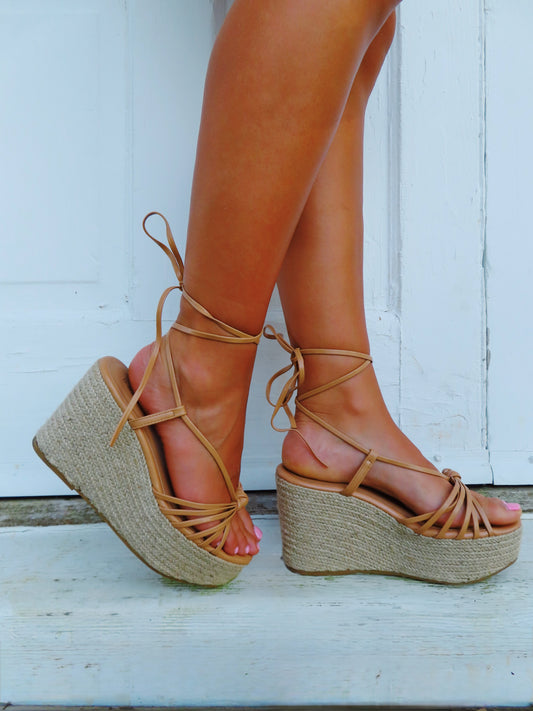 Brown Lace Up Espadrilles
