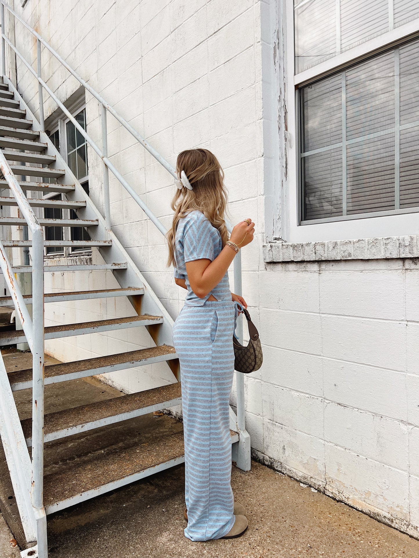 Cloudy Day Striped Set