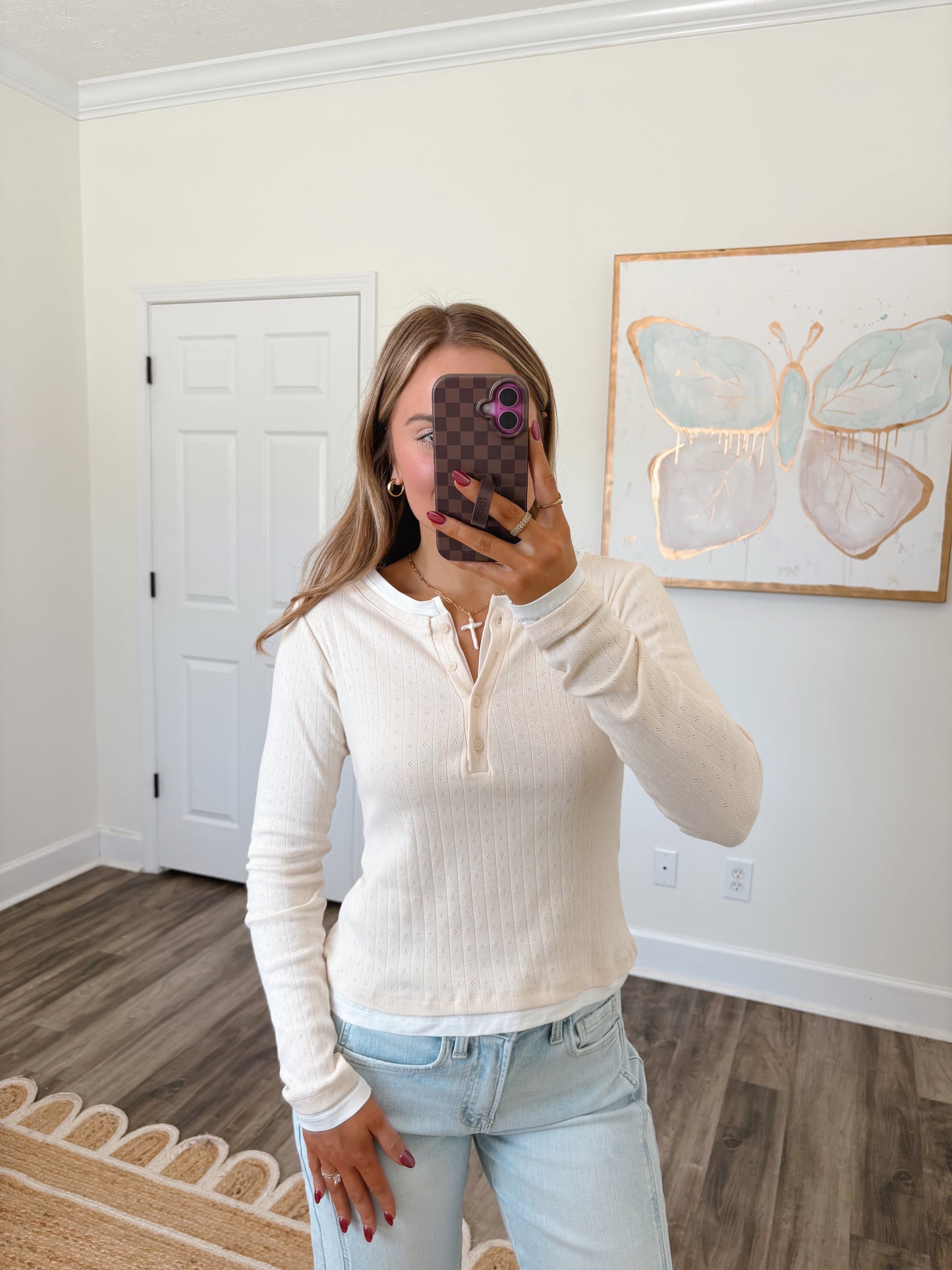 Cabin Nights Layered Top in Cream