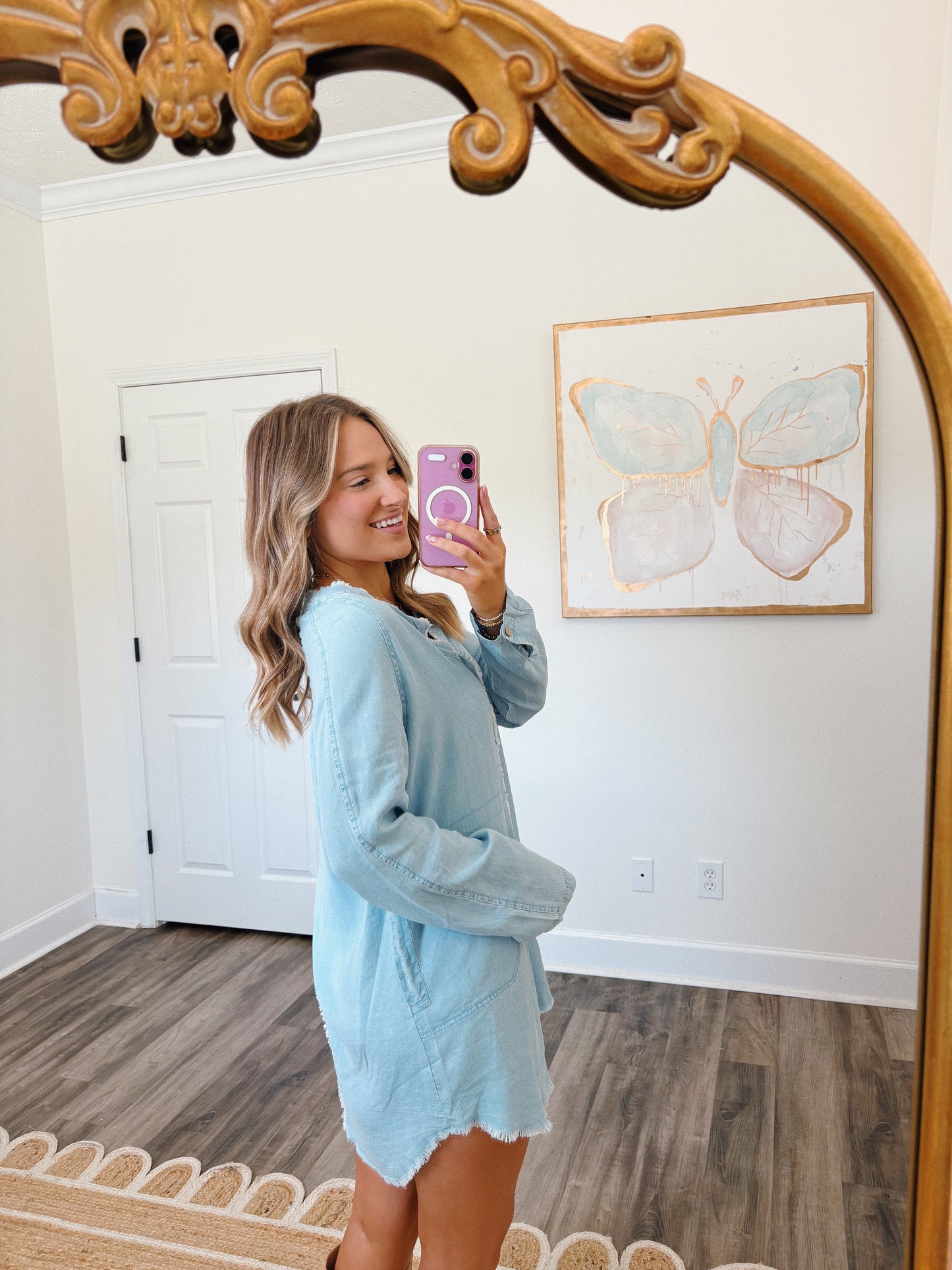 Light Wash Denim Tunic Dress